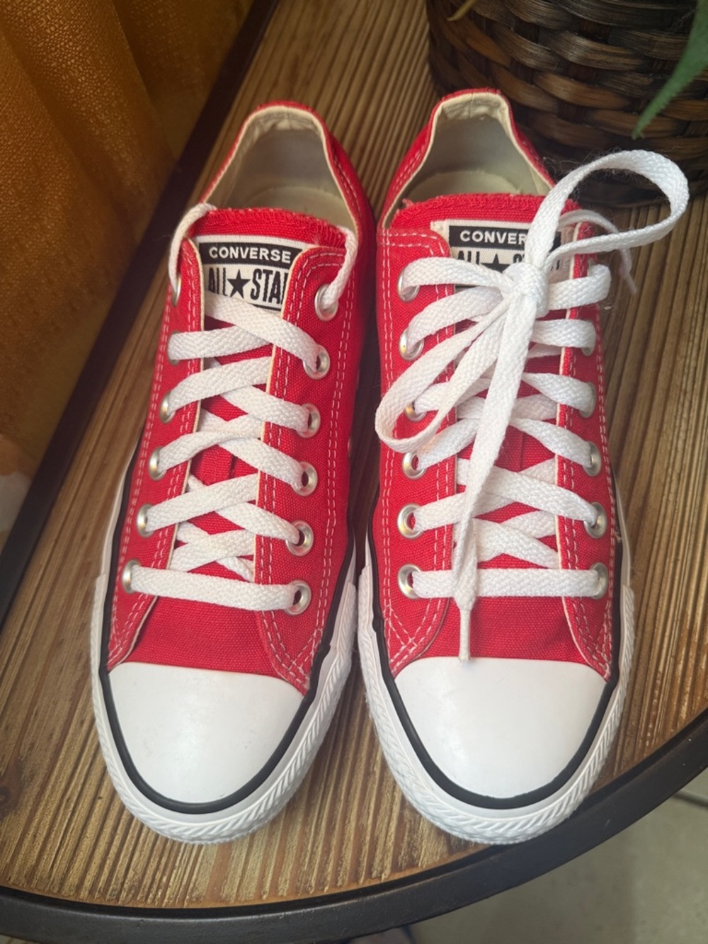 Converse Kids Red Low-Top All Star Sneakers with White Accents